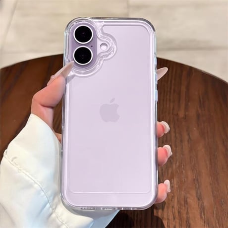 CUTECASE iPhone17ケース ラベンダー/ミストブルー/セージに合う iPhone17Pro/Air/ProMaxケース 高透明 ブラック/ブラック 高透明CM2142