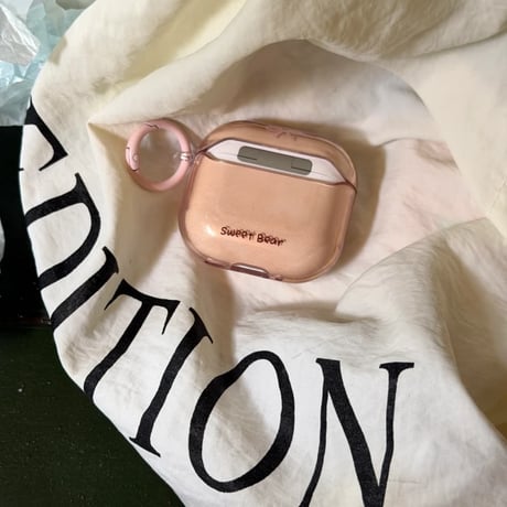 CUTECASEクマさん Airpods Pro3ケース 半透明 Airpods4/3カバー pro2/pro1 リング/キーホルダー 大人可愛いCM6116