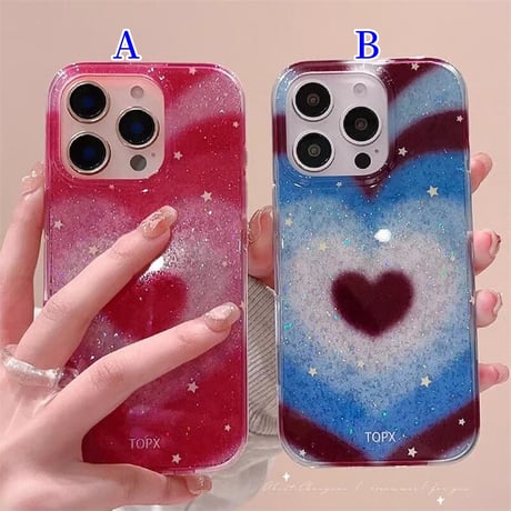 CUTECASEキラキラハート柄 iPhone16/16proケース きれい 可愛い iPhone15Pro/14/13proカバー 流行る トレンド感CM4973