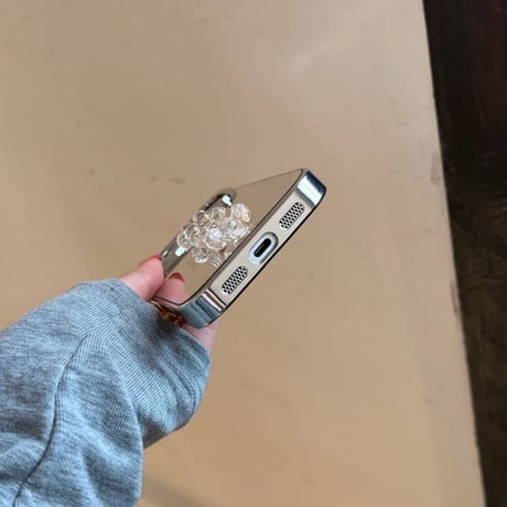 CUTECASE ダイヤデコミラー iPhone17Pro/17ケース 花/いちご ハンドメイド iPhone16Pro/15/14ケース 存在感ある 頑丈 人気品CM6178