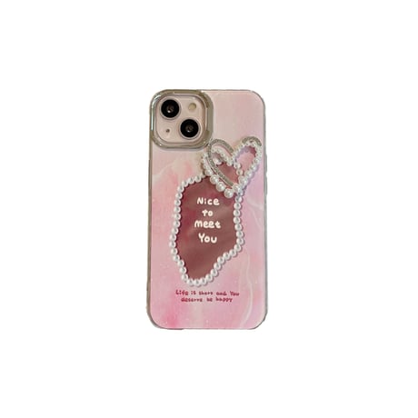 CUTECASE不規則な鏡人気の要素 うねうね 鏡付 iPhone15/15Proケース キラキラグリッター iPhone14/13Pro/12ケース きれい 便利 丈夫 C6019