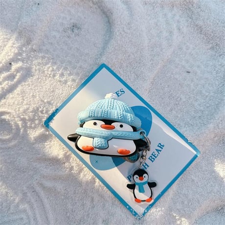 CUTECASEペンギン Airpods 4ケース 可愛い Airpods3/2カバー Airpodspro2/pro キーホルダー付き ギフトにおすすめCM5015
