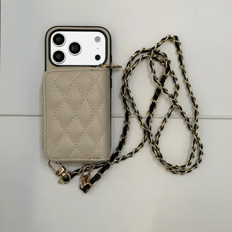 CUTECASE カード収納 iPhone17Pro/17ProMaxケース 肩掛けショルダーストラップ付 iPhone17/16pro/15ケース 高級感 レザー製 CM5877