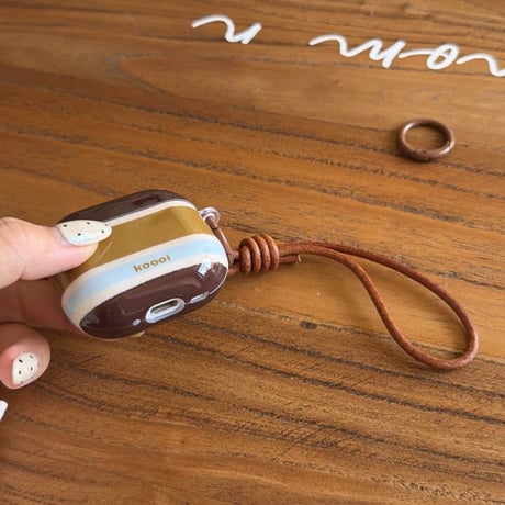 CUTECASE カラーブロッキング AirpodsPro3ケース ストライプ柄 エアポッズ4/3 AirpodsPro2/Proカバー 皮ストラップ シック ギフトにおすすめ CM6209