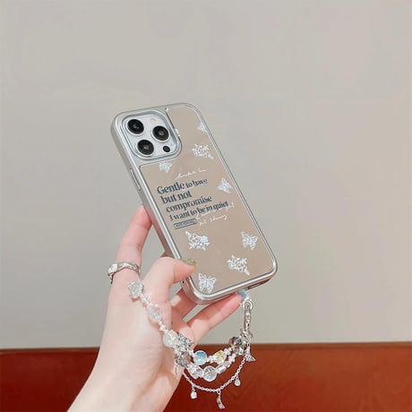 CUTECASE ミラー iPhone15/15proケース きれいストラップ付 iPhone14/13pro/12proケース かわいい 女子力UP CM4406