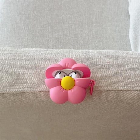 CUTECASE花 Airpods4ケース ギフトにおすすめ AirpodsPro2ケース airpods3/2ケース リング付 シリコン ピンクCM5510