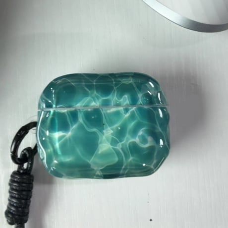 CUTECASE 水の波紋 Airpods Pro3/4ケース 半透明 艶感 AirpodsPro2/Pro1カバー エアポッズ3/2 ストラップつき シック おしゃれ CM5696