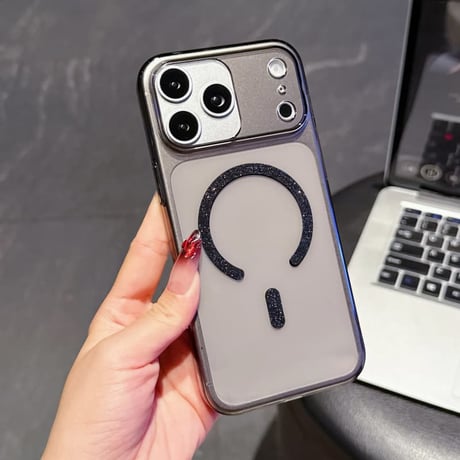 CUTECASE ラメ入りMagSafeリング iPhone17pro/17ケース ワイヤレス充電 高透明 iPhone16promax/15/14カバー シンプル オシャレCM5987