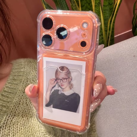 CUTECASE カード入れ付 iPhone17Pro/17ケース 四角耐衝撃加工 iPhone17ProMax/16Pro/15カバー 透明 使いやすい CM5848
