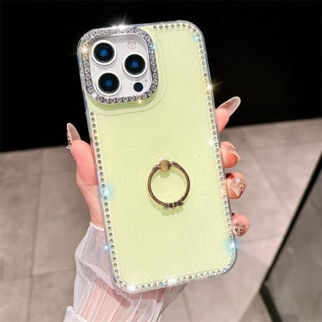 CUTECASEリング付 iPhone16pro/16ケース ダイヤデコ iPhone15promax/14/13カバー キラキラ おしゃれ 可愛い CM5430