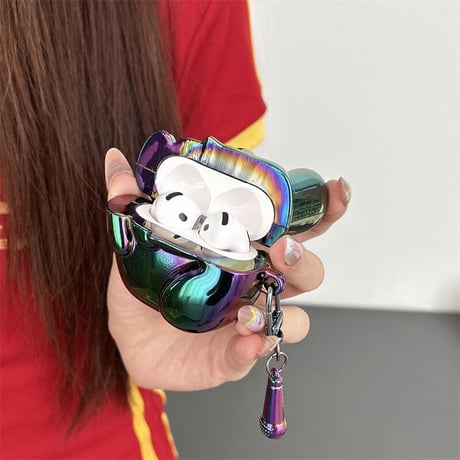 CUTECASE手 ギャルピース Airpods4ケース マイクキーホルダー AirpodsPro2ケース airpods3/2カバー 艶感 オシャレさんに人気CM5397