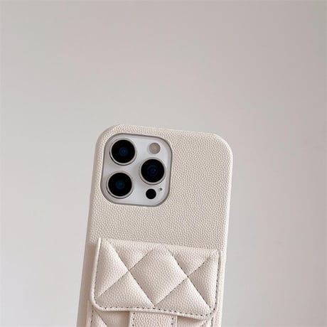CUTECASEショルダーストラップ付 iPhone16pro/16ケース カード収納 iPhone15pro/14/13promaxカバー 上品高品質 レザー キルティング CM5436