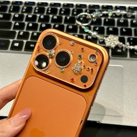 CUTECASE ダイヤレンズカバー iPhone17ProMax/17Pro キラキラ ガラスレンズフィルム 美しい ハンドメイド 耐久性あるCM5904
