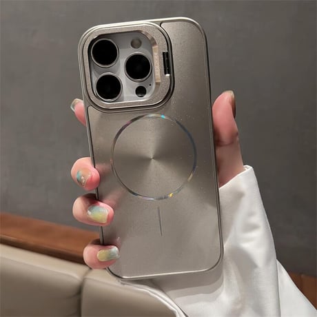 CUTECASEスタンド付 Magsafe充電 iPhone16/16proケース キラキラ光る iPhone15promax/14/13カバー 高級感多機能便利CM5480
