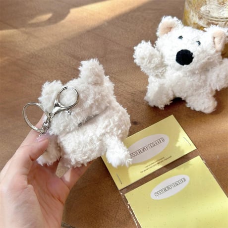 CUTECASE犬ぬいぐるみ Airpodspro2/proケース 可愛い Airpods3/2カバー リング付き 柔らかい ギフトに最適CM4534