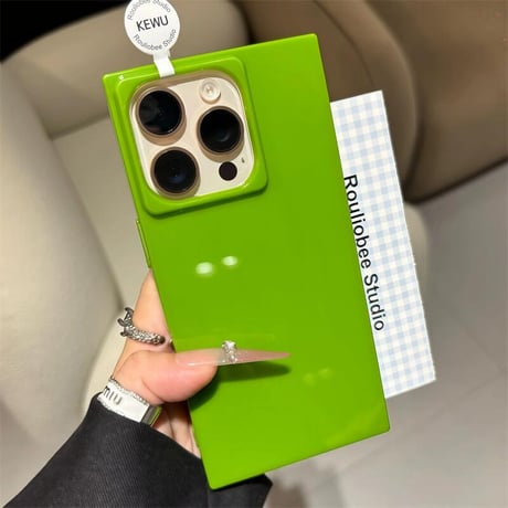 CUTECASEスクエア型 iPhone17/16proケース 艶感カラー 四角 iPhone15promax/14/13promaxカバー シック 人気 CM5605