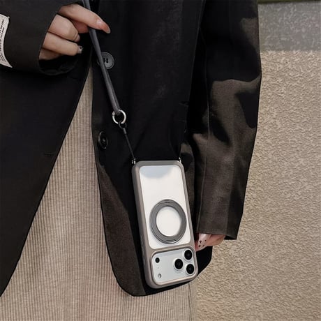 CUTECASE 多機能高品質 iPhone17Pro/17ProMaxケース ショルダーストラップ付 MagSafeリングスタンド iPhone17ケース 耐衝撃 高級感 CM5780
