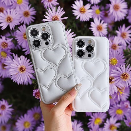 CUTECASEiPhone16/16plusケース ハートキルティング iPhone15pro/14/13Proカバー エレガント カメラ保護CM4668