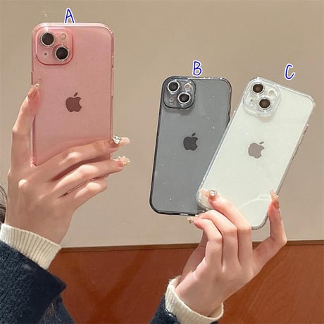 CUTECASEラメ クリア iPhone15/15proケース キラキラレンズフィルム iPhone14pro/13/12カバー 薄型ソフトケース 高透明 CM4053