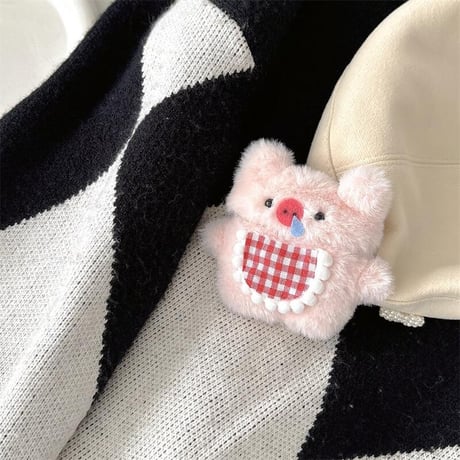 CUTECASEふわふわブタ Airpods4/Airpodspro2/pro/ケース ピンク Airpods3/2カバー 可愛い 女子力アップ 柔らかいCM4638