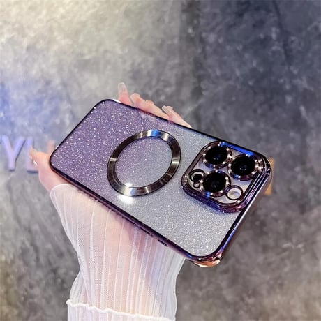 CUTECASE キラキラ iPhone17Pro/17ケース Magsafe充電 iPhone17Air/ProMaxケース ラメインナーシート付 CM5675