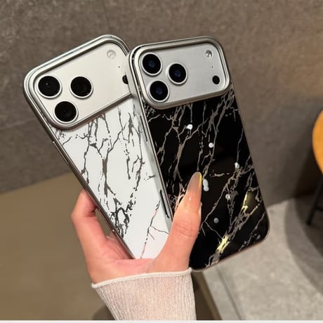 CUTECASE大理石調 iPhone17promaxケース ワイヤレス充電可 メッキ iPhone17Pro/16promaxケース 頑丈 カッコイイ CM6310