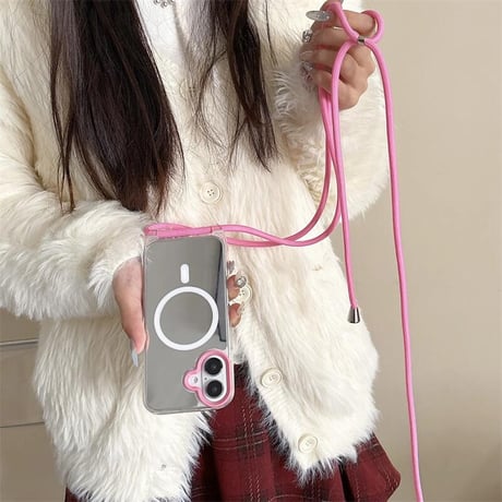 CUTECASEショルダーストラップ付 iPhone16Pro/16ケース 鏡付 MagSafe対応 iPhone15Pro/14Pro/13ケース 多機能 丈夫 大人気 CM5092