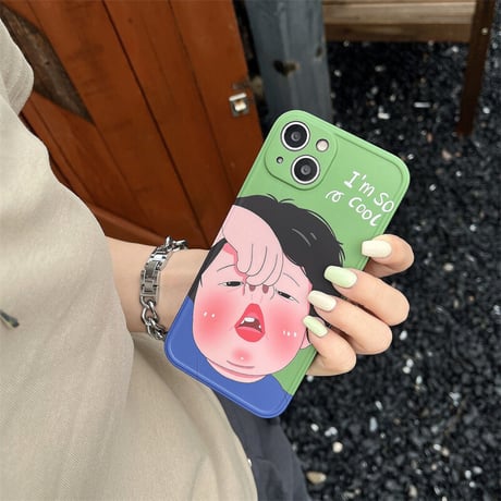 CUTECASE iPhone15Promax case 面白い漫画のカップルモデルiPhone13Pro/14Pro 携帯ケースC5019