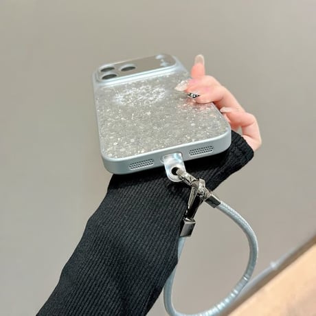 CUTECASE キラキラグリッター iPhone17/17proケース カメラ保護カバー付 iPhone17promax/16/15Proカバー レザーストラップ 高級感CM5815