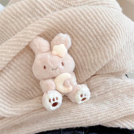 CUTECASE兎ぬいぐるみ Airpods 4ケース モフモフ Airpods3/Pro2ケース airpodsproカバー 柔らかい 可愛いギフトにおすすめ CM5142