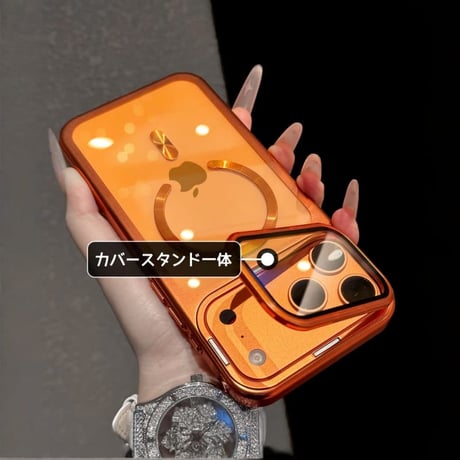 CUTECASE カメラカバースタンド一体 iPhone17Pro/17ProMaxケース MagSafe対応 iPhone17カバー 高透明黄ばまない メタル CM6048
