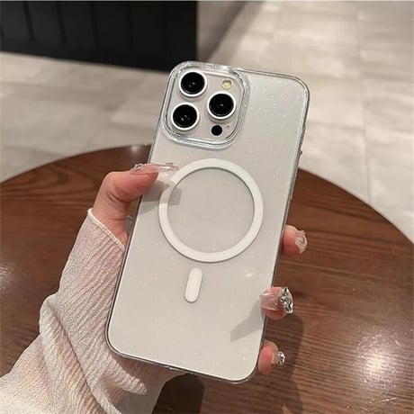 CUTECASE高品質キラキラクリアMagSafe iPhone16Pro/16ケース 黄ばまない iPhone15pro/14pro/13proケース ラメ入り 軽量薄型 高級感CM4664