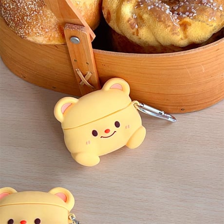 CUTECASE熊ちゃん Airpods3/pro2ケース かわいいシリコン Airpods2/proカバー リング付 可愛い ギフトに最適CM4411