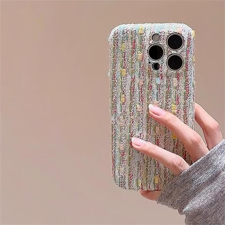 CUTECASEおしゃれ iPhone16/16Proケース ニット 秋冬トレンド iPhone15Pro/14plus/13カバー シック エレガント CM4619