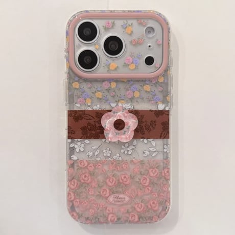 CUTECASE花柄 iPhone17Pro/17ケース リ春夏向け iPhone17ProMax/16Pro/15カバー かわいい 花カメラカバー CM6096