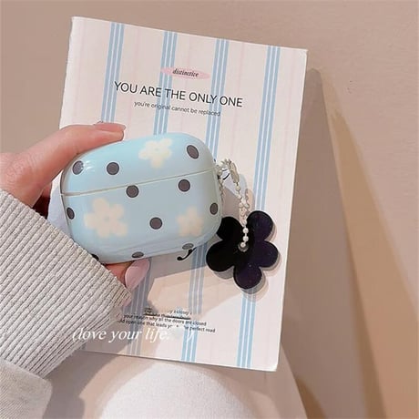 CUTECASE韓国風 Airpods4ケース 花柄 Airpods3/Pro2ケース airpodspro2カバー リング/キーチェーン ギフトにおすすめCM5568