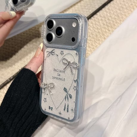 CUTECASE ガールズに人気 iPhone17Pro/17ケース ジュエリーリボン キラキラ iPhone17ProMax/16Pro/15カバー オシャレ 可愛い CM5935