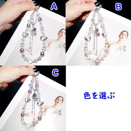 CUTECASE スマホストラップ 高級感 キーチェーンストラップ iPhone17 全機種対応 女子力アップ 人気 艶感 オシャレ 美しいCM5527