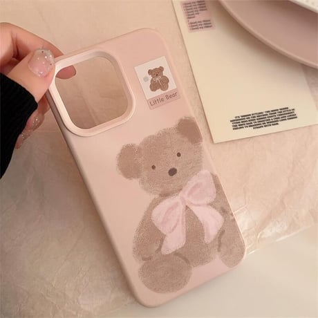CUTECASE熊ちゃん iPhone16/16proケース シリコン アイフォン15pro/14/13pro/12ケース 可愛いCM4650