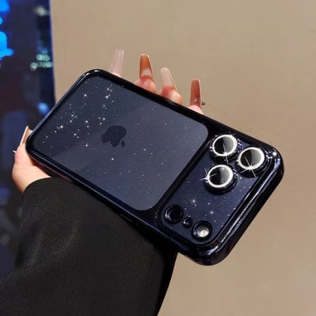 CUTECASE キラキラレンズフイルム付 iPhone17Pro/17ProMaxケース 背面ラメ入り クリア iPhone17ケース メッキ 高品質 高級感 CM5817