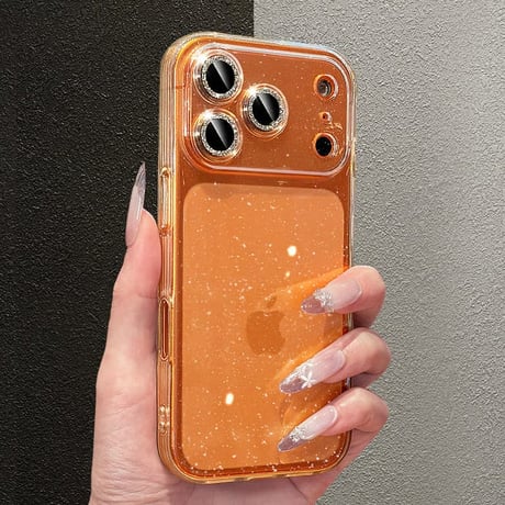 CUTECASE iPhone17Pro/17ProMaxケース キラキラレンズカバー iPhone17/16/15ケース クリア 背面ラメ入り 定番アイテムCM6014