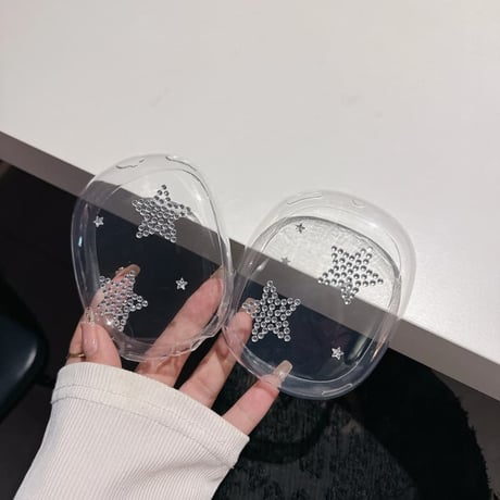 CUTECASEダイヤ蝶/星 AirPodsMax1/2ケース めっちゃ可愛いクリア エアーポッズ マックス専用カバー 軽量頑丈 ギフトに最適CM5230