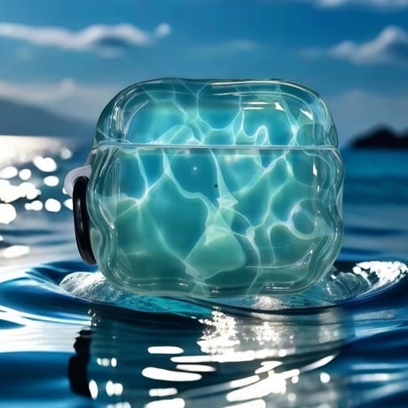 CUTECASE 水の波紋 Airpods Pro3/4ケース 半透明 艶感 AirpodsPro2/Pro1カバー エアポッズ3/2 ストラップつき シック おしゃれ CM5696