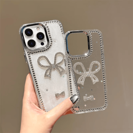 CUTECASEジュエリーリボン アイフォン16/16proケース パールストラップ iPhone15pro/14/13proカバー 可愛い 高級感CM5298