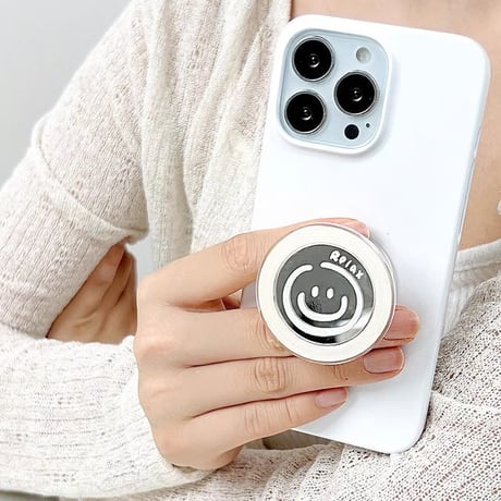 CUTECASE 笑顔ミラー 鏡スマホグリップ お揃い シック スタンド 可愛い 粘着タイプ 可愛い 実用 全機種対応 ギフトにおすすめCM3946