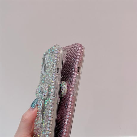 CUTECASEジュエリー iPhone15/15proケース 立体リボン iPhone14pro/13/12カバー 豪華 プレゼントにおすすめ CM4477