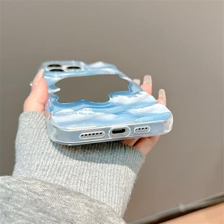 CUTECASE青空ミラー iPhone16pro/17ケース クリア アイフォン15pro/14/13カバー シック 可愛い 便利丈夫CM5615