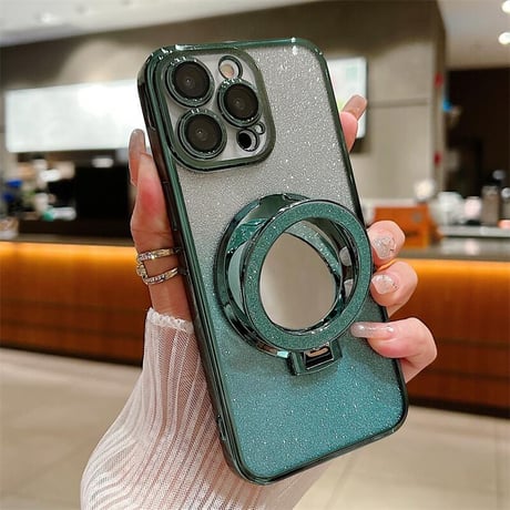 CUTECASE 鏡付Magsafeリング iPhone16/16promaxケース コスパ最強 スタンド iPhone15pro/14/13カバー お買い得 CM4168