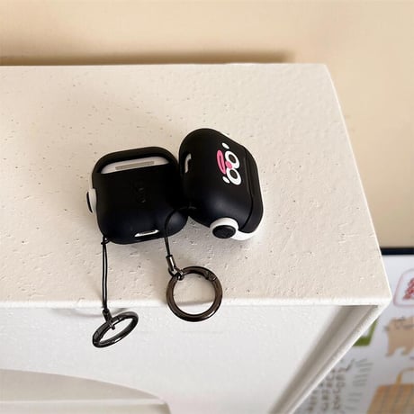 CUTECASE可愛い顔 Airpods4ケース スタンド付 AirpodsPro2ケース airpods3/2カバー リング付 耐久性ある CM5292