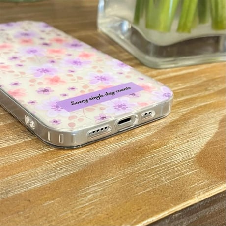 CUTECASE 花柄 iPhone15pro/15ケース パープルカラー iPhone14promax/13pro/12ケース かわいい 女子力アップCM4444
